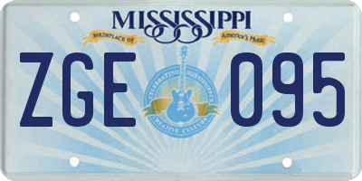 MS license plate ZGE095