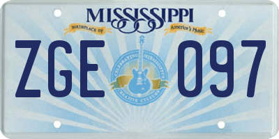 MS license plate ZGE097