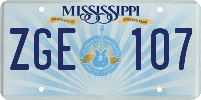 MS license plate ZGE107