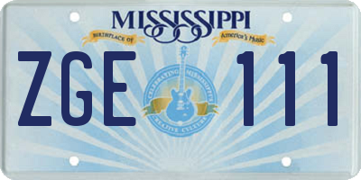 MS license plate ZGE111