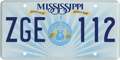 MS license plate ZGE112