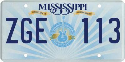 MS license plate ZGE113