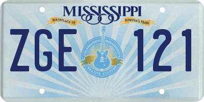 MS license plate ZGE121