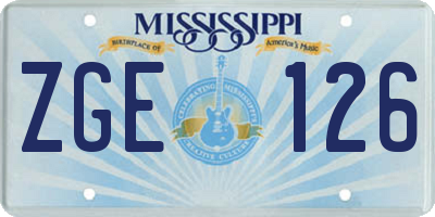 MS license plate ZGE126