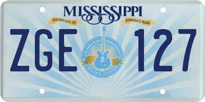 MS license plate ZGE127