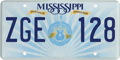 MS license plate ZGE128