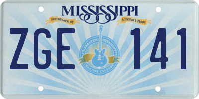 MS license plate ZGE141