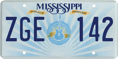 MS license plate ZGE142