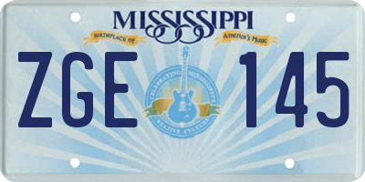MS license plate ZGE145