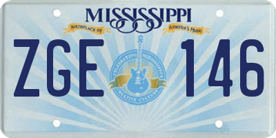 MS license plate ZGE146