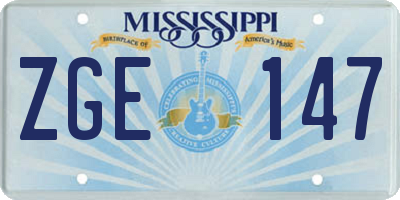 MS license plate ZGE147