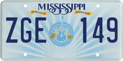 MS license plate ZGE149