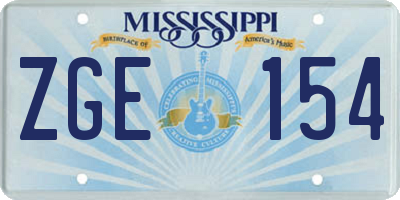 MS license plate ZGE154