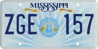 MS license plate ZGE157