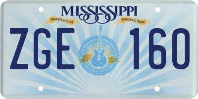 MS license plate ZGE160