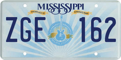 MS license plate ZGE162