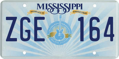 MS license plate ZGE164