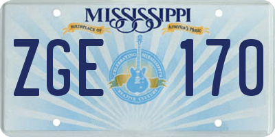 MS license plate ZGE170