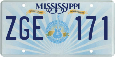 MS license plate ZGE171
