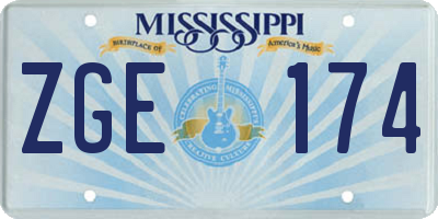 MS license plate ZGE174