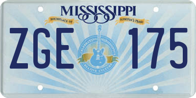 MS license plate ZGE175