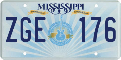 MS license plate ZGE176