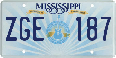 MS license plate ZGE187