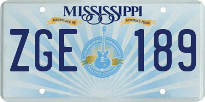 MS license plate ZGE189