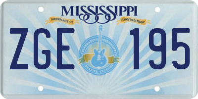 MS license plate ZGE195