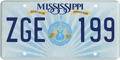 MS license plate ZGE199
