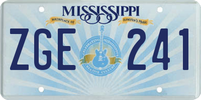 MS license plate ZGE241