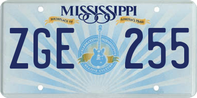 MS license plate ZGE255