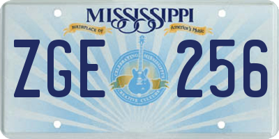 MS license plate ZGE256
