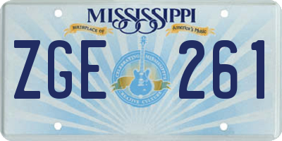 MS license plate ZGE261