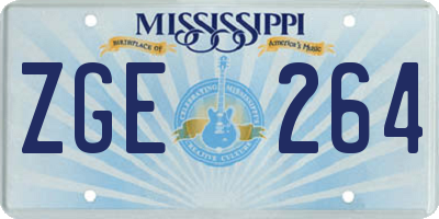 MS license plate ZGE264