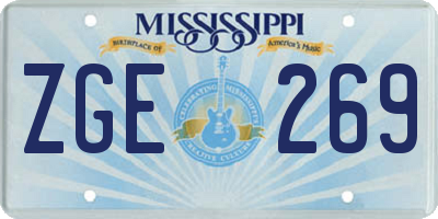 MS license plate ZGE269