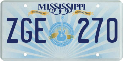 MS license plate ZGE270
