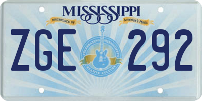 MS license plate ZGE292