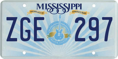 MS license plate ZGE297