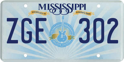 MS license plate ZGE302