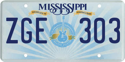 MS license plate ZGE303