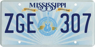MS license plate ZGE307