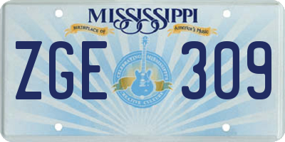 MS license plate ZGE309