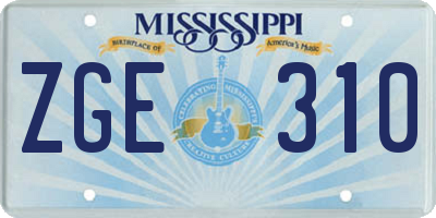 MS license plate ZGE310