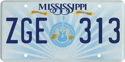 MS license plate ZGE313