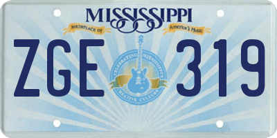MS license plate ZGE319
