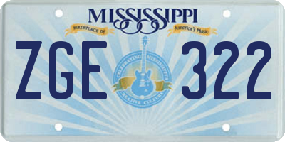 MS license plate ZGE322