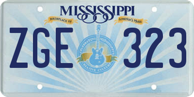 MS license plate ZGE323