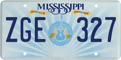 MS license plate ZGE327