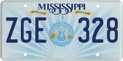 MS license plate ZGE328